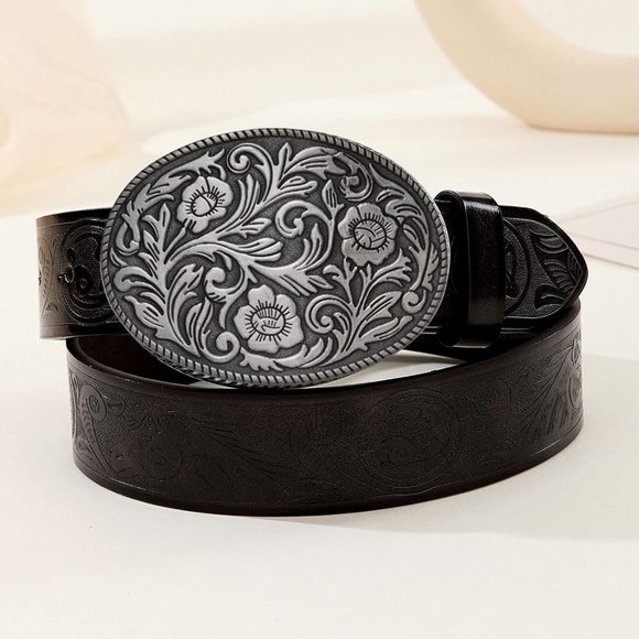 Wome Antique Rose Texas Cowboy Cowgirls Christmas Halloween Gifts  Belt Buckle main image 4